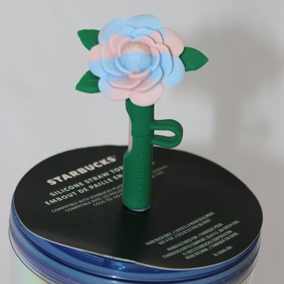 Starbucks Holiday Christmas 2023 Venti Tumbler Cup Reuseable Flower Straw NWT - Picture 6 of 8